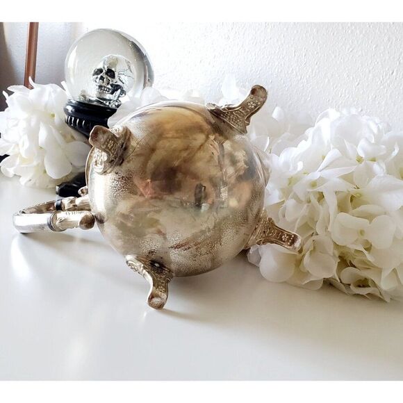 Vintage Victorian Design Silver Pitcher Decorative H: 10" - Picture 4 of 10